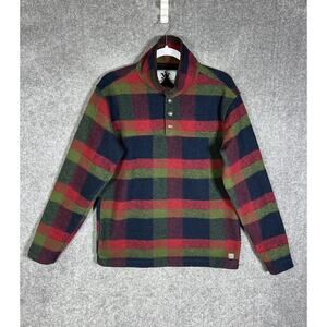 John‎ Wayne Timeless Classic Plaid 1/4 Snap Pullover Fleece Shirt Mens Small